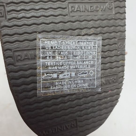 Rainbow T Street Sandals Womens 9 Hemp Thong Flip Flops Brown Shoes XL - Picture 13 of 14